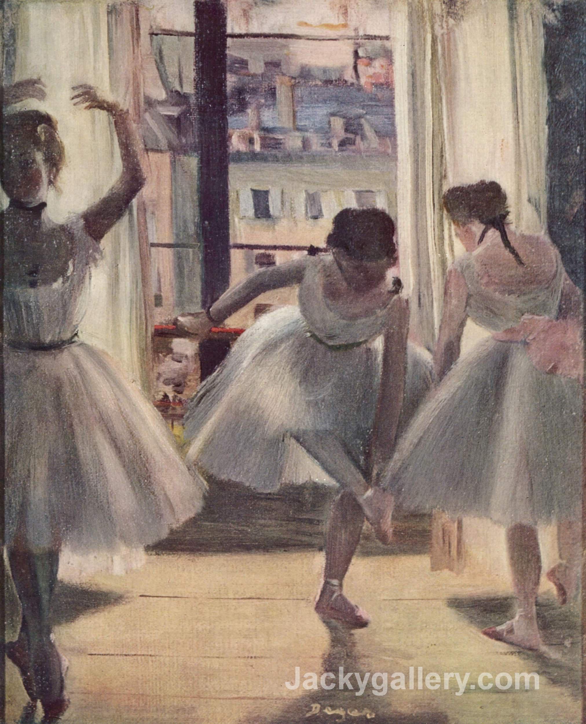 Three Dancers In An Exercise Hall by Edgar Degas paintings reproduction
